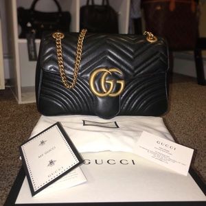 AUTHENTIC GUCCI MARMONT MATELASSE BAG (MEDIUM)